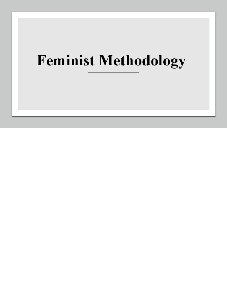 Feminist Methodology PDF