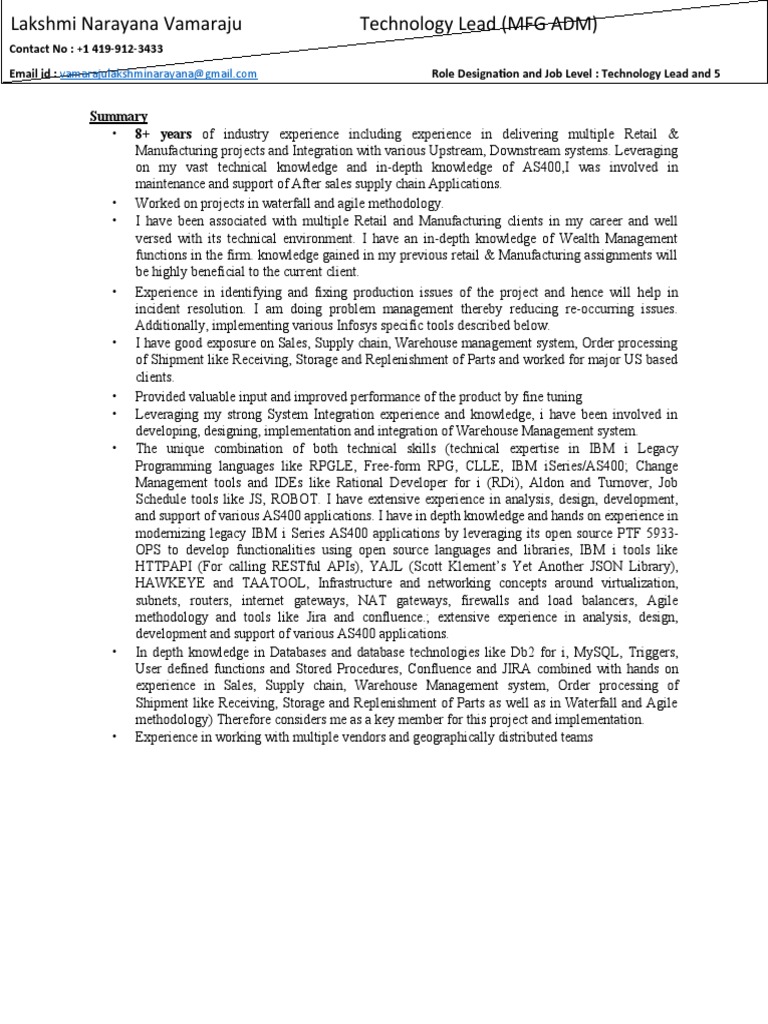 1resume lakshmi narayana updated pdf ibm db2 ibm rpg