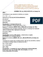 Cálculo variación energía interna sistemas termodinámicos