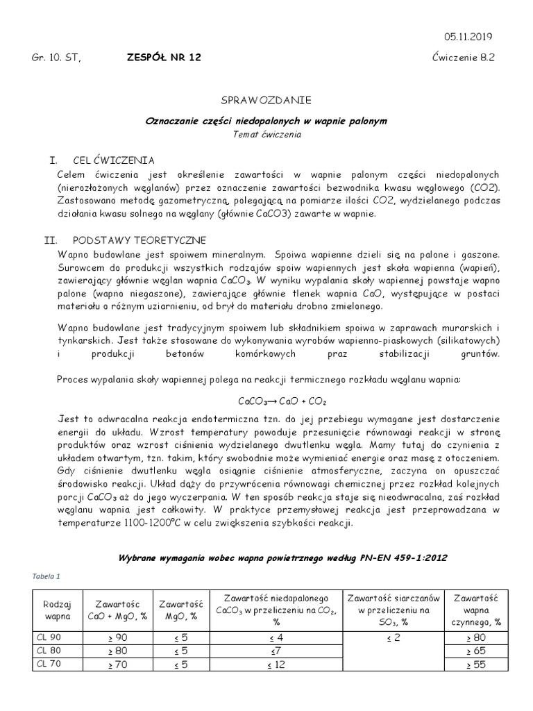 Jak Napisać Sprawozdanie Z Laboratorium Chemicznego SPRAWOZDANIE CHEMIA Doświadczenie 8.2 | PDF