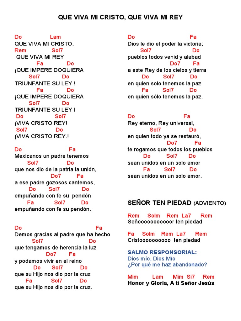 Que Viva Mi Cristo, Que Viva Mi Rey: Salmo Responsorial | PDF | Jesús ...