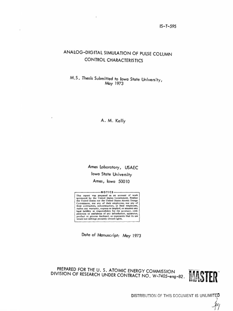 Analog digital simulation of pulse column control characteristics pdf