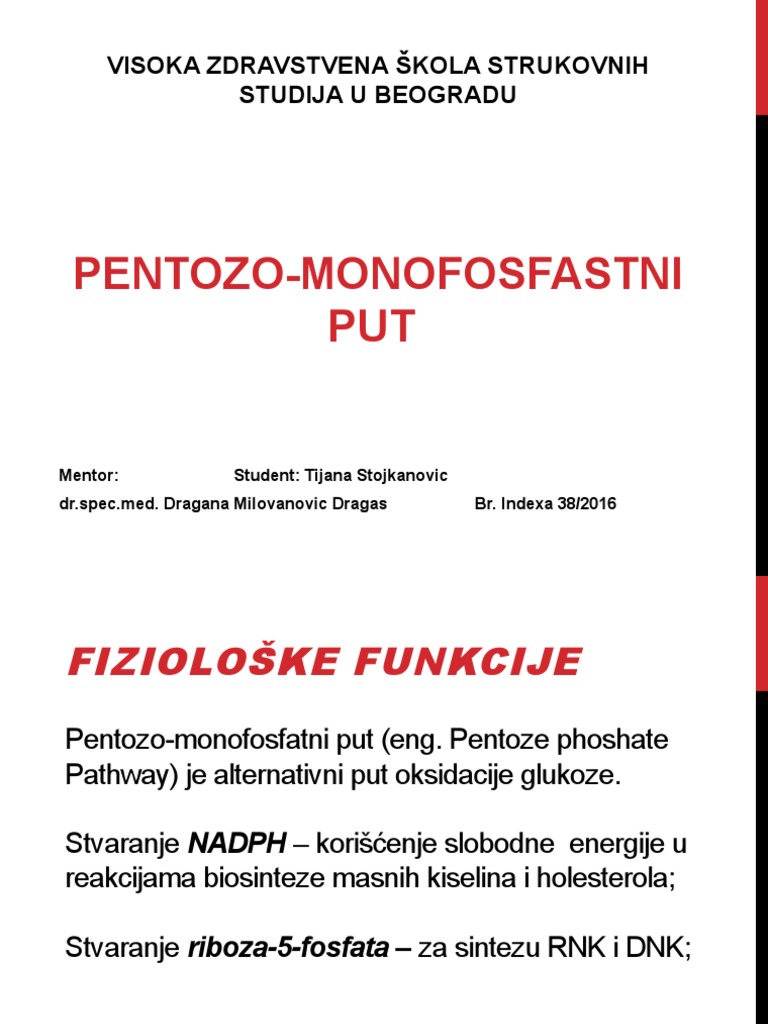 Biohemija Pentozo-Monofosfatni Put Razlaganja Glukoze | PDF