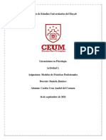 Licenciatura en Psicología Modelos de Prácticas Profesionales