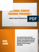 National Service Training Program 1: Module 6: Health Program Vital Signs