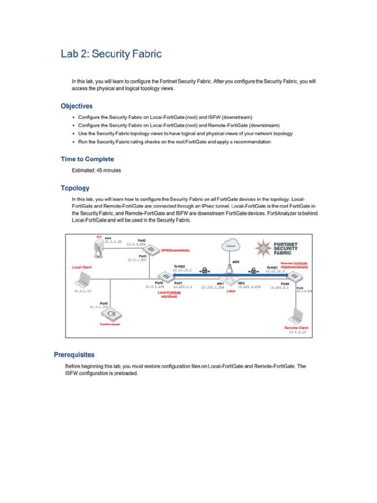 NSE4 Security FabricLAB PDF