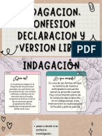 Indagacion, Declaracion, Confesion y Version Libre