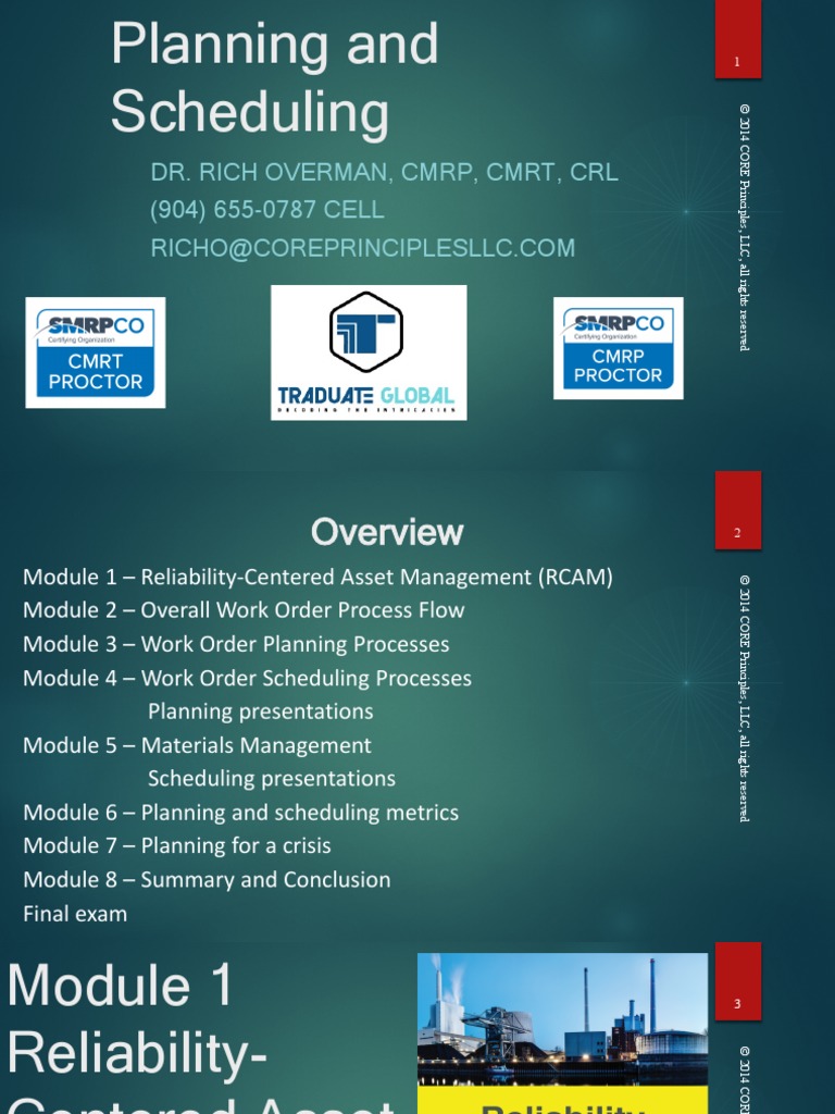 Maintenance Planning and Scheduling Masterclass - Student Handout | PDF ...