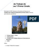 ?【 Cuaderno de Trabajo de Matematicas 1 Primer Grado Honduras 】