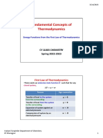 Fundamental Concepts of Thermodynamics: Cy 11003 Chemistry Spring 2022 2023