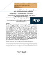 Demotivating Factors in EFL Context: Examining The Nature and The Role of Socio-Demographic Variables