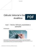 Calculo Vetorial e Geometria Analítica - Aula 1 Vetores Definição, Propriedades e Operações