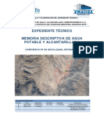 Expediente Técnico Memoria Descriptiva de Agua Potable Y Alcantarillado