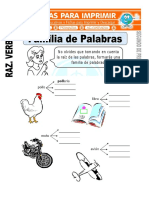 Ficha de Familia de Palabras para Segundo de Primaria