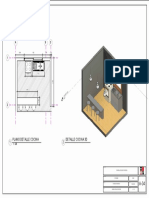 Detalle cocina plano 3D vivienda unifamiliar