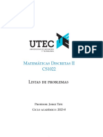 Matemáticas Discretas II CS1022: Listas de Problemas