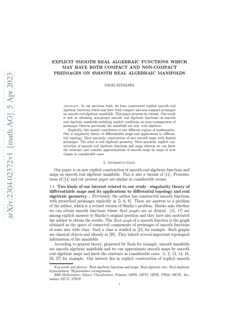 Key Words and Phrases PDF Differentiable Manifold Manifold