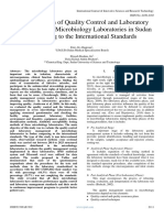 The Evaluation of Quality Control and Laboratory Management in Microbiology Laboratories in Sudan Comparing To The International Standards