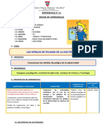 Las Señales de Peligro de La Electricidad: Experiencia #11 Sesion de Aprendi Z Aje