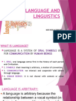 Language and Linguistics: Miss Noelia Sánchez 3Rd Year ISDM 8207 2023