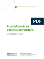 Plan - Especializacion en Docencia Universitaria