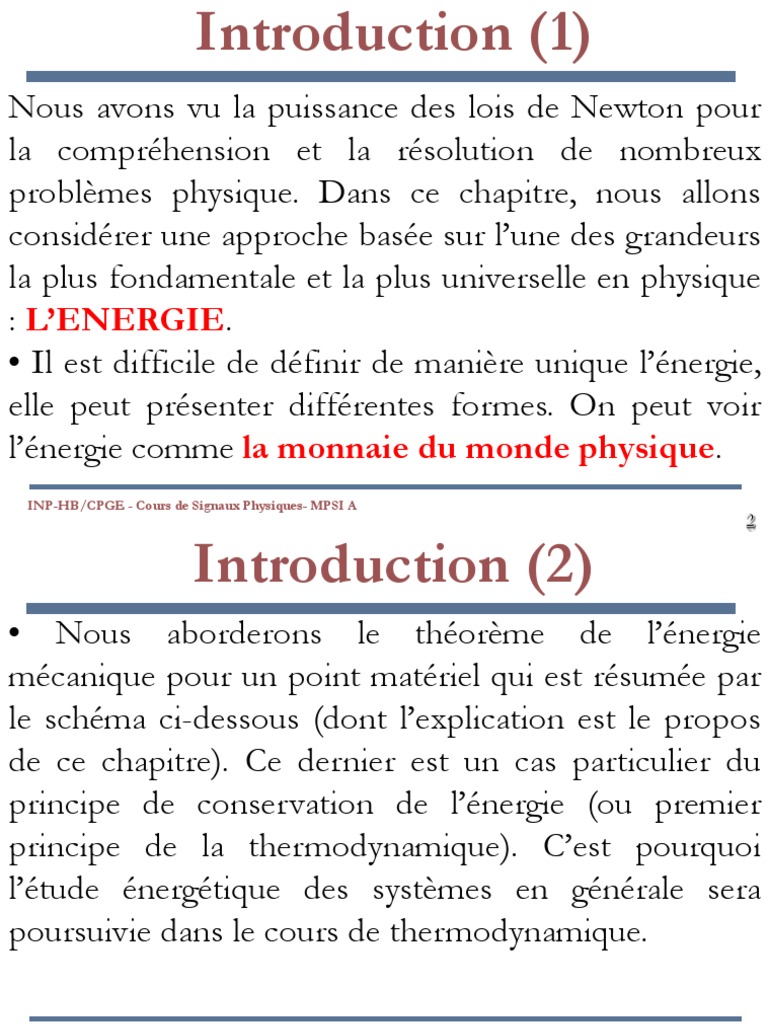 Energie mécanique et loi de conservation de l'énergie pour un pendule de  Newton