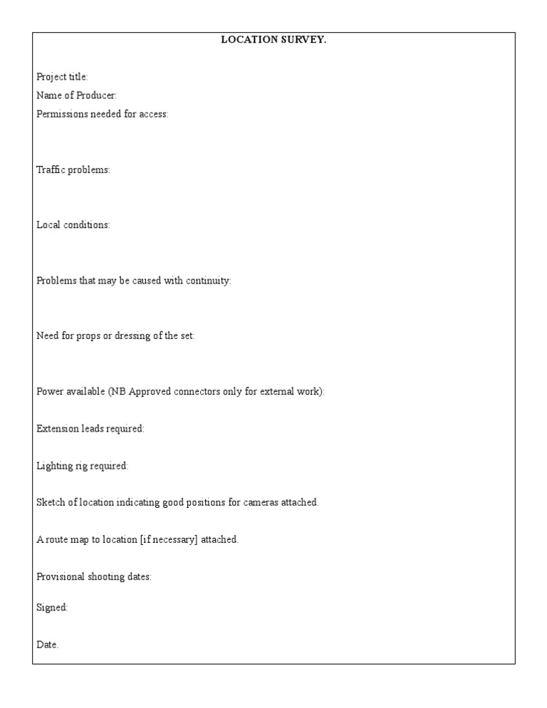 Location Survey | PDF