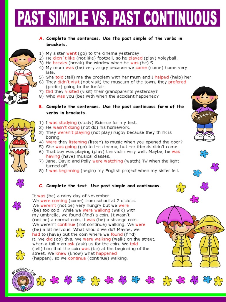 Past Simple Vs Past Continuous Fun | PDF
