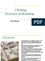 Proposal Writing: Overview of Workshop: John Akuse
