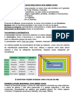 Classificação Biológica Dos Seres Vivos