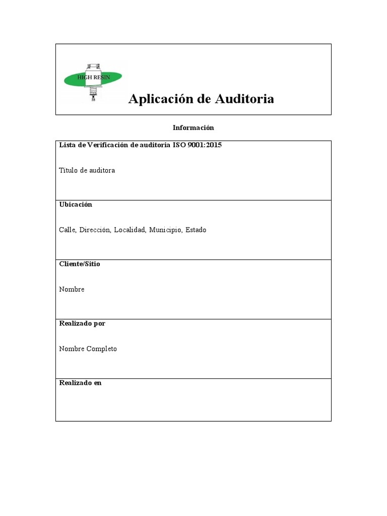 Lista de Verificación de Iso 9001 | PDF | Auditoría | Calidad (comercial)