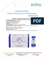 Alerta Sanitaria - 060-2023 - REFINEX TOXINA BOTULÍNICA TIPO A 100 UI