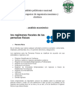 Los Regímenes Fiscales de Las Personas Físicas