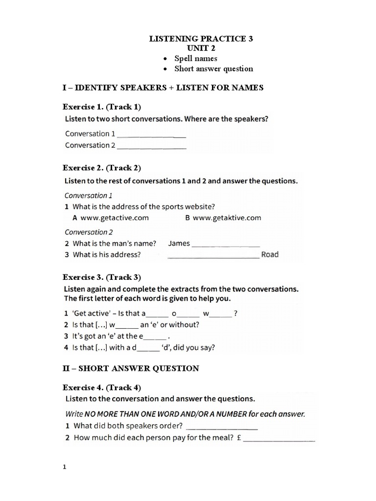 Listening Week 3 Lesson 3 | PDF