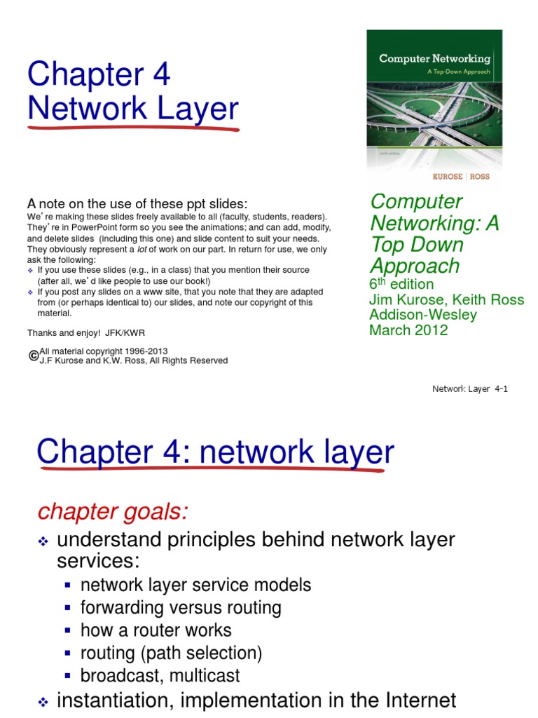 Network Layer: Computer Networking: A Top Down Approach | PDF ...