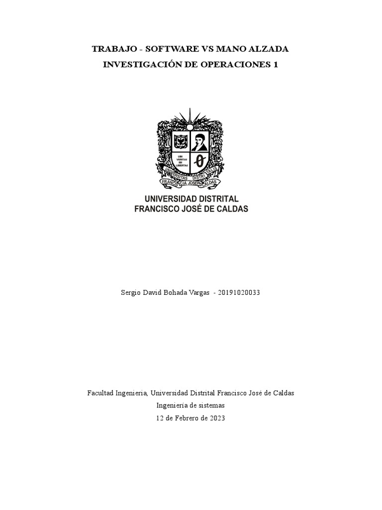 Trabajo software vs mano alzada investigaci n de operaciones 1 pdf