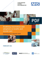 Enabling Innovation and Adoption in Health and Social Care: Developing A Shared View