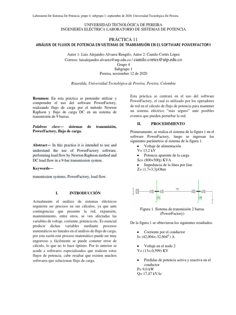 Análisis De Flujos De Potencia En Sistemas De Transmisión En El