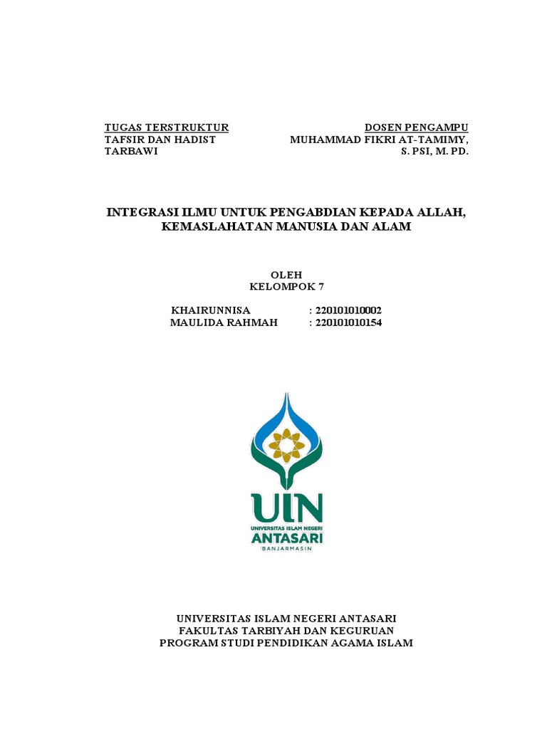 Pengertian Integrasi Ilmu dalam Islam | PDF