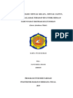 PENGARUH BASIS MINYAK KELAPA, MINYAK ZAITUN, DAN MINYAK JARAK TEHADAP SIFAT FISIK SEDIAAN SABUN PADAT EKSTRAK KULIT DURIAN (Durio Zibethinus Murr)