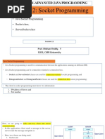 Module 2: Socket Programming: 8Cspl6241-Advanced Java Programming