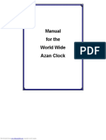 Manual For The World Wide Azan Clock: Downloaded From Manuals Search Engine