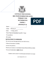 P5 Maths 2019 SA1 Catholic High