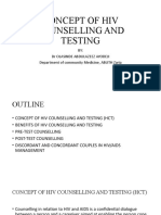 Concept of Hiv Counselling and Testing: BY: DR Olasinde Abdulazeez Ayodeji Department of Community Medicine, ABUTH Zaria