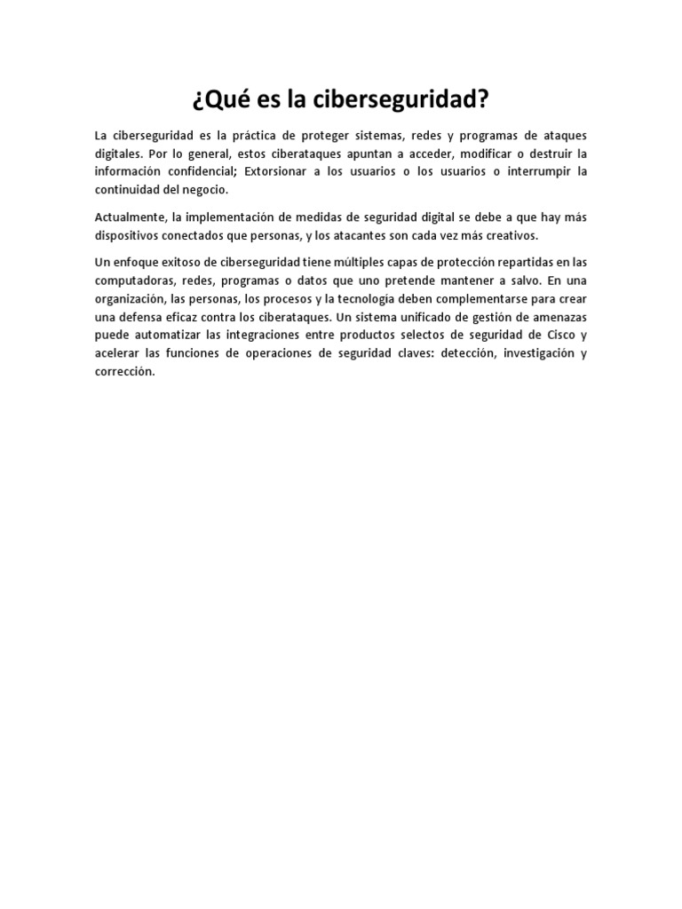 Qué es la ciberseguridad | PDF