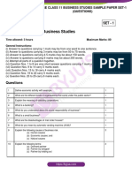 Cbse Class 11 Business Studies Sample Paper Set 1 Questions