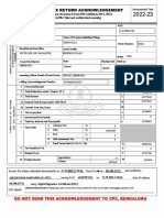 Indian Income Tax Return Acknowledgement