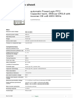 Product Data Sheet: Automatic Powerlogic PFC Capacitor Bank, 450kvar Dr3,8 With Incomer CB XXB 400V 60Hz