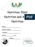 Nutrition, Plant Nutrition and Animal Nutrition