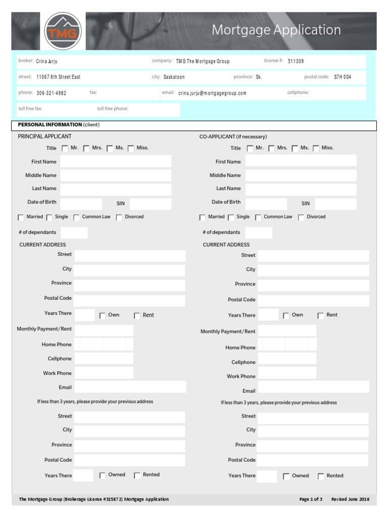 Mortgage Application Form | PDF | Mortgage Loan | Loans